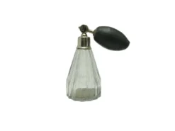 Bouteille de parfum en bronze et cristal Art Déco bohémien, années 1950