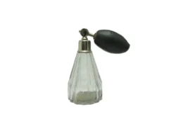 Bouteille de parfum en bronze et cristal Art Déco bohémien, années 1950
