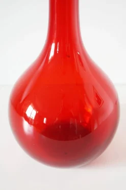 Bouteille Empoli italienne en verre soufflé rouge