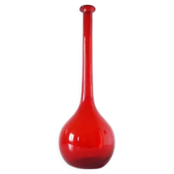 Bouteille Empoli italienne en verre soufflé rouge