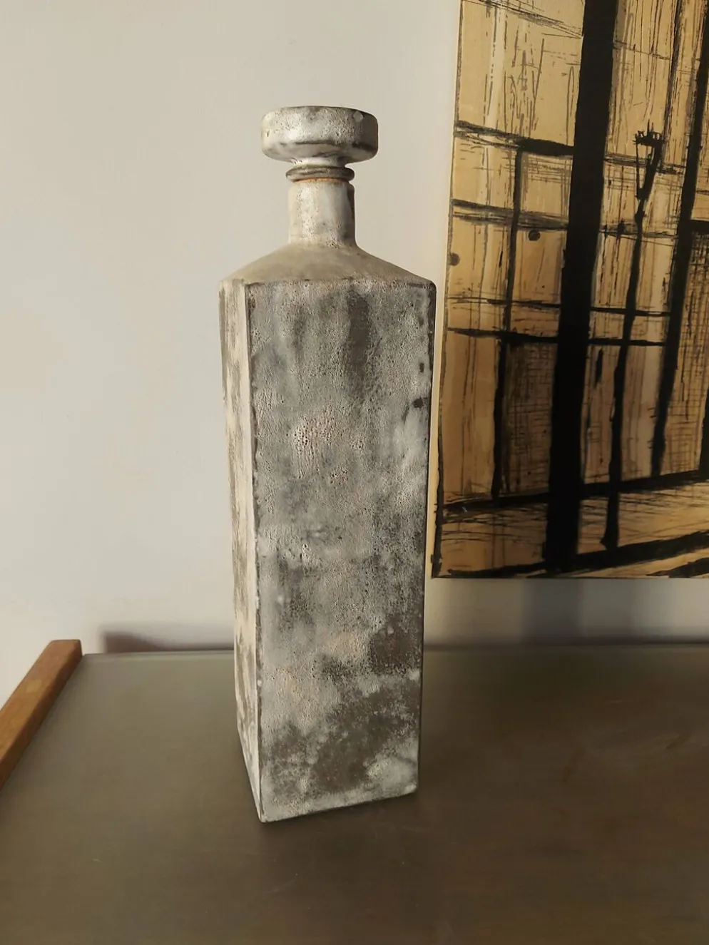 Bouteille en céramique Henri Cimal , Vallauris