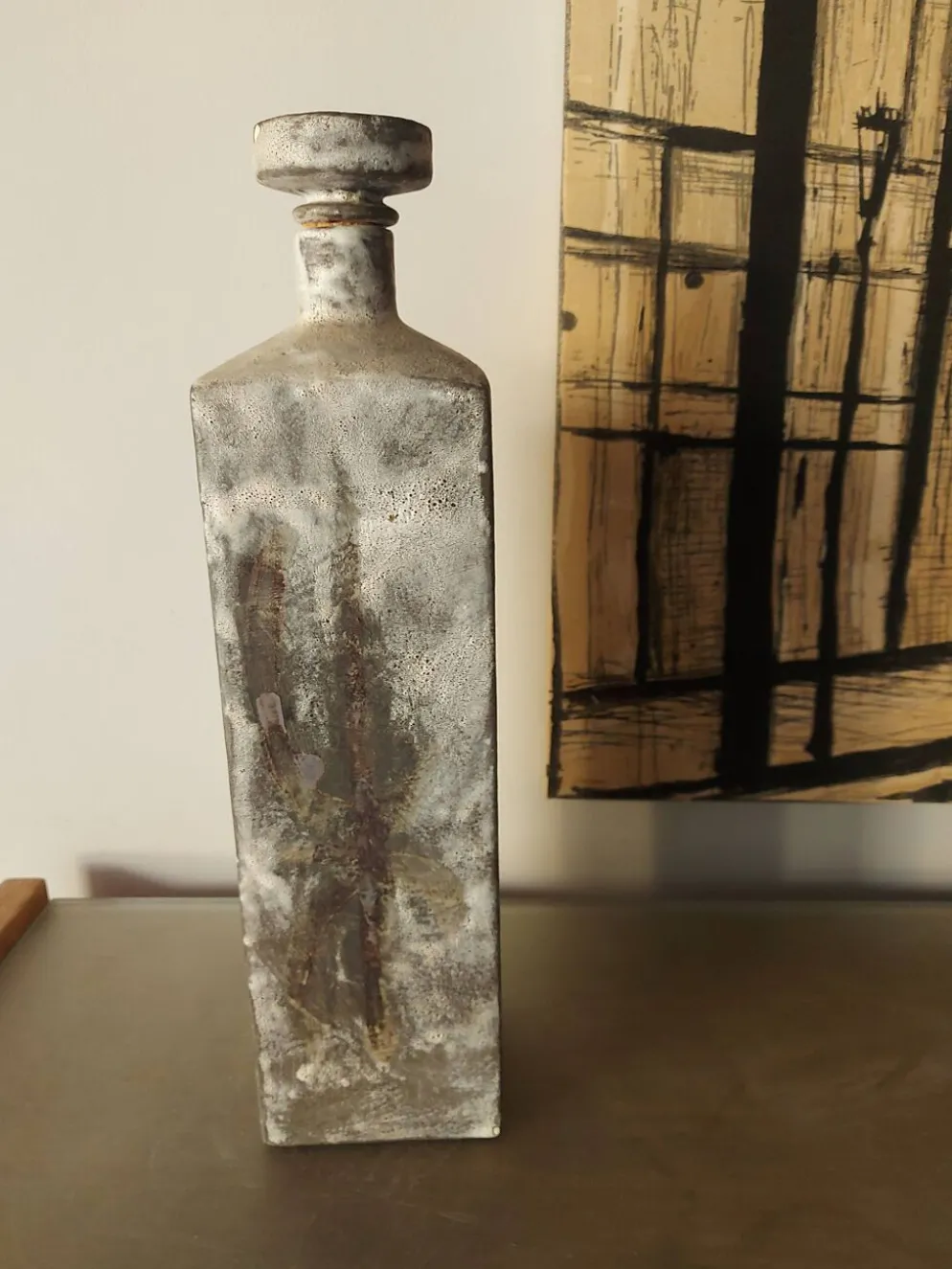 Bouteille en céramique Henri Cimal , Vallauris