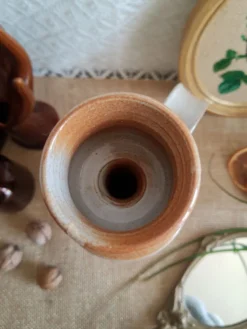 Bouteille en grès avec son bouchon en liège - vintage
