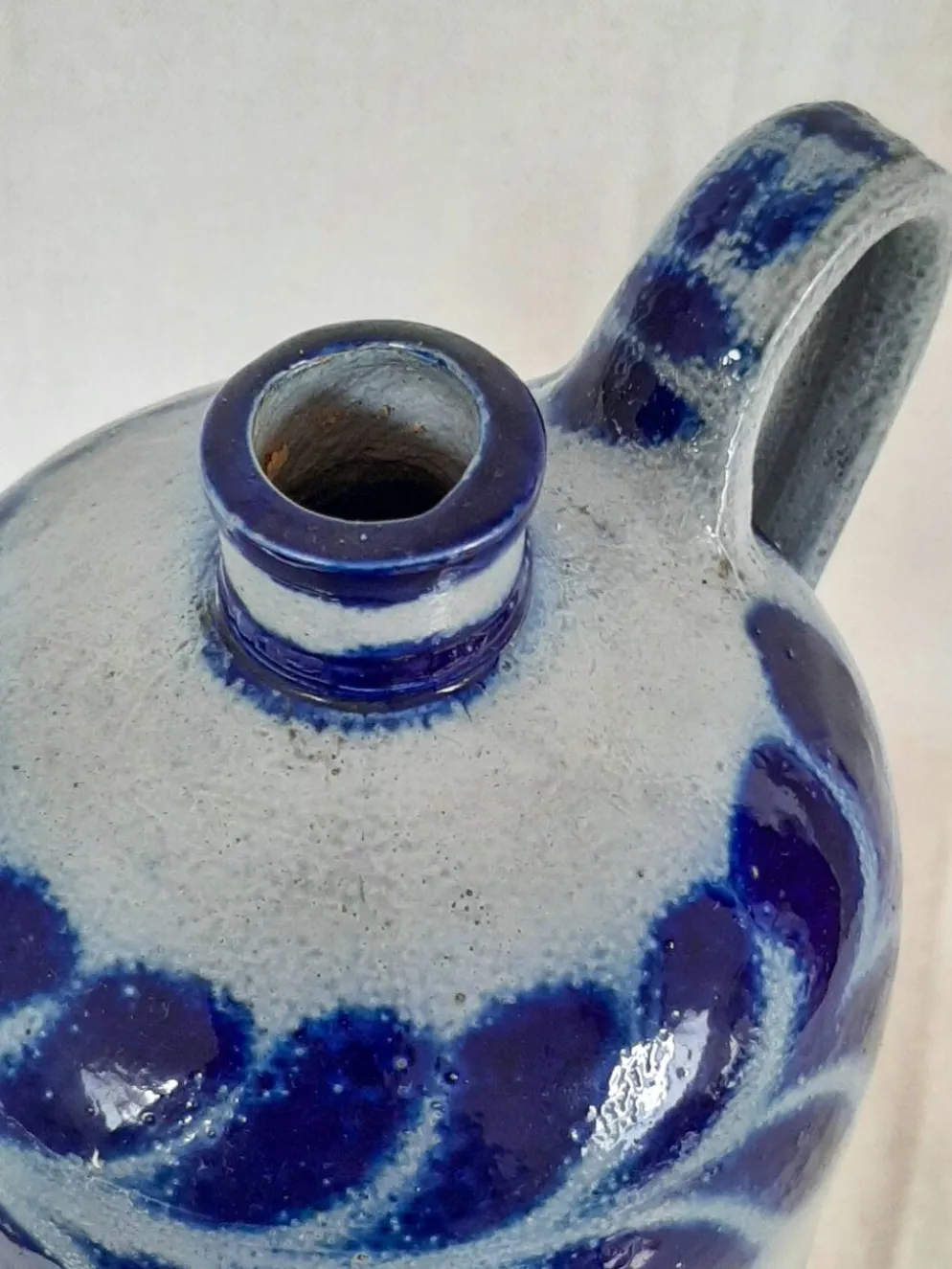 Bouteille en grès bleu d'Alsace Poterie Schmitter Betschdorf