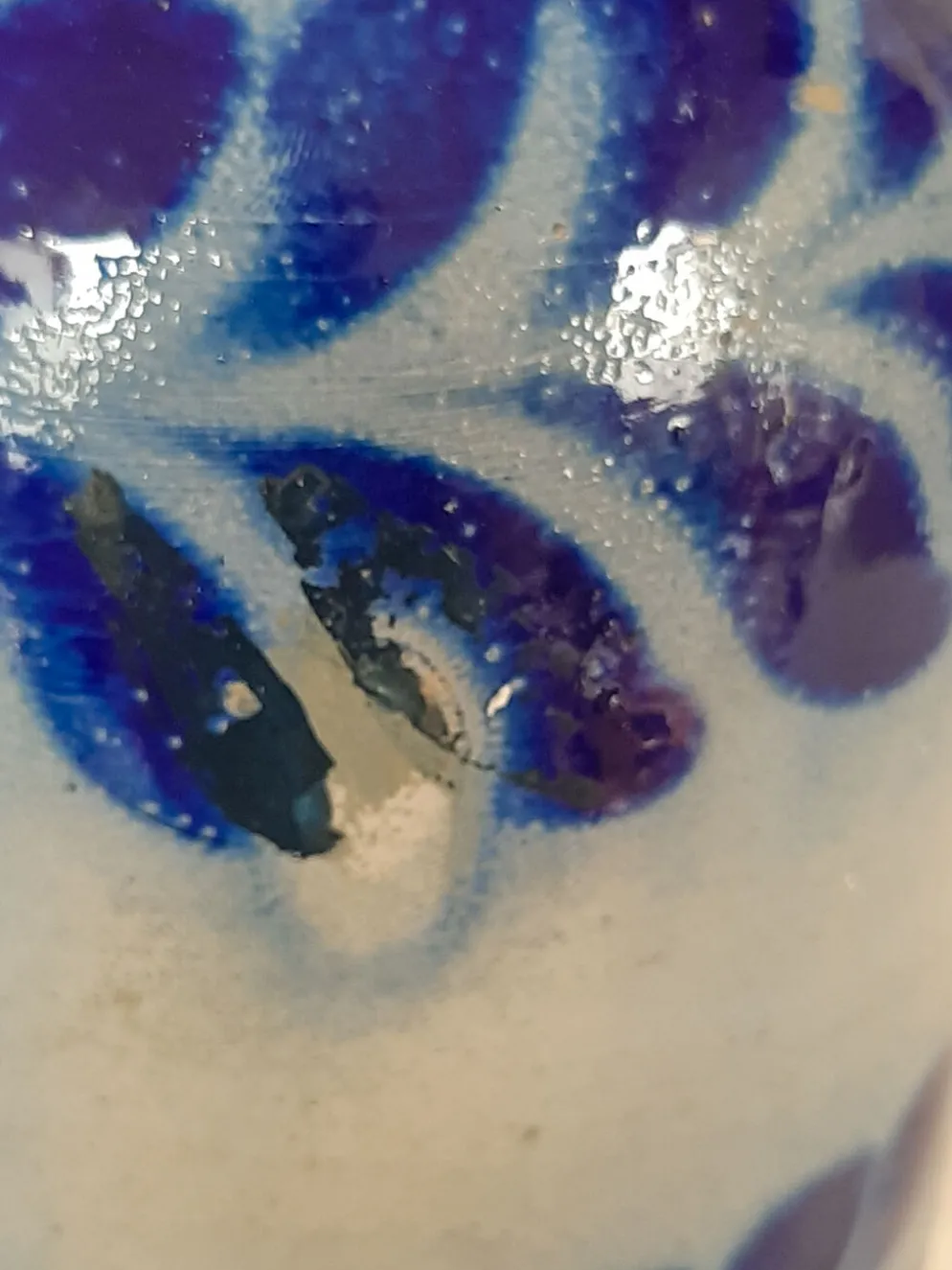 Bouteille en grès bleu d'Alsace Poterie Schmitter Betschdorf
