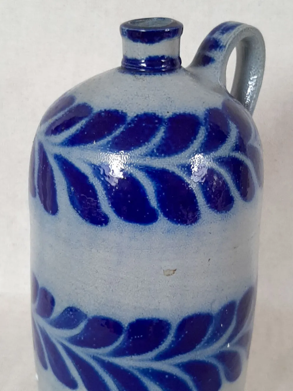 Bouteille en grès bleu d'Alsace Poterie Schmitter Betschdorf