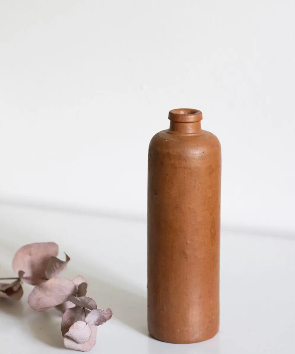 Bouteille en grès marron vintage