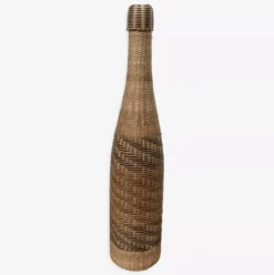 Bouteille en rotin osier tressée 70s