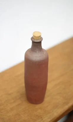 Bouteille en terre cuite vintage, bouteille décorative, poterie