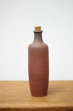 Bouteille en terre cuite vintage, bouteille décorative, poterie