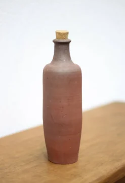 Bouteille en terre cuite vintage, bouteille décorative, poterie