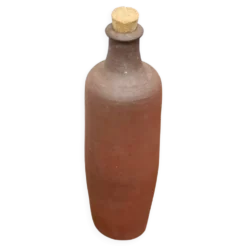 Bouteille en terre cuite vintage, bouteille décorative, poterie