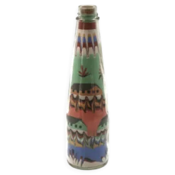 Bouteille en verre avec du sable coloré, Amérique du Sud années 70