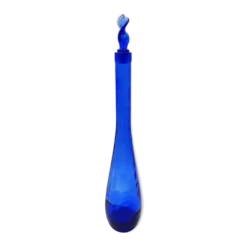 Bouteille en verre bleu cobalt