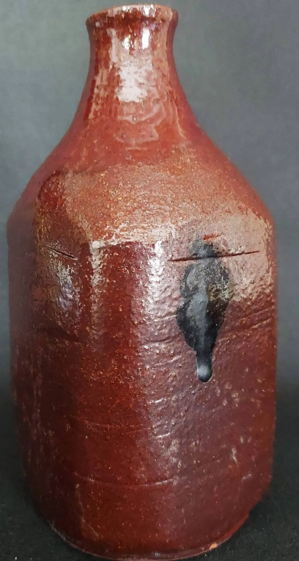 Bouteille flacon en grès vernissé poterie de Mango