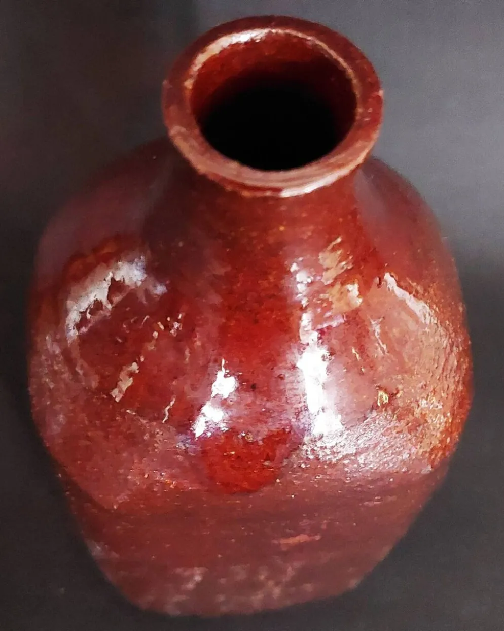 Bouteille flacon en grès vernissé poterie de Mango