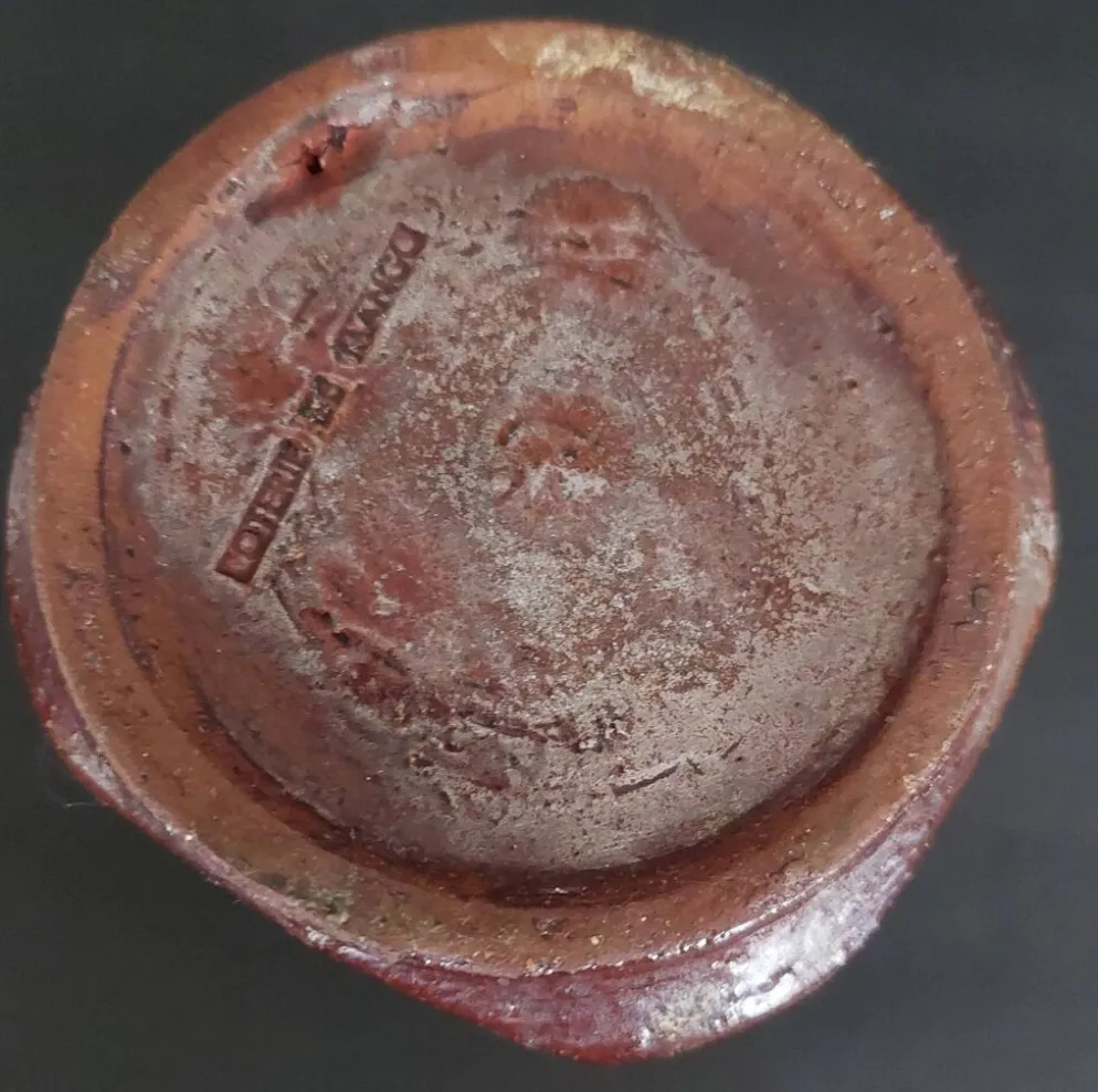 Bouteille flacon en grès vernissé poterie de Mango