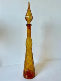 Bouteille Genie empoli Murano Italie Vintage ambre 1950