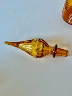 Bouteille Genie empoli Murano Italie Vintage ambre 1950