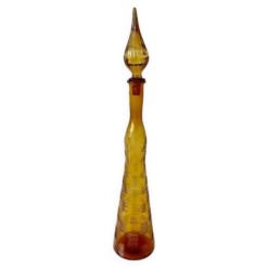 Bouteille Genie empoli Murano Italie Vintage ambre 1950