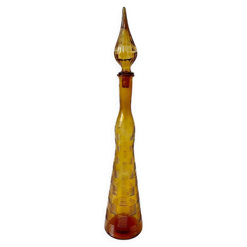 Bouteille Genie empoli Murano Italie Vintage ambre 1950
