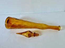 Bouteille Genie empoli Murano Italie Vintage ambre 1950