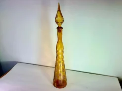 Bouteille Genie empoli Murano Italie Vintage ambre 1950