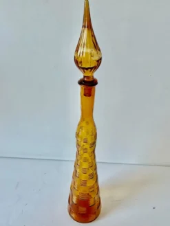 Bouteille Genie empoli Murano Italie Vintage ambre 1950