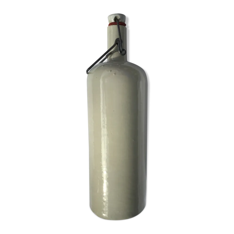 Bouteille grès blanche hermétique ancienne