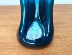 Bouteille Kluk Kluk en verre bleu danois vintage de Holmegaard, années 1970