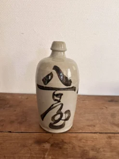 Bouteille Sake Bimbo Tokkuri Gres Japon Calligraphie Bouteille De Tokku Edo