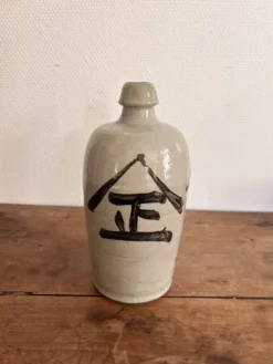 Bouteille Sake Bimbo Tokkuri Gres Japon Calligraphie Bouteille De Tokku Edo