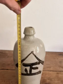 Bouteille Sake Bimbo Tokkuri Gres Japon Calligraphie Bouteille De Tokku Edo