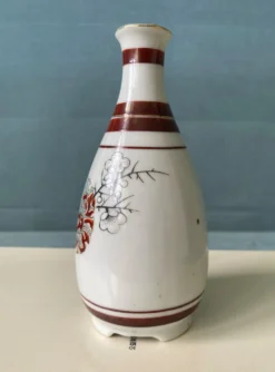 Bouteille à saké japonaise vintage en porcelaine – Kutani – H15 cm