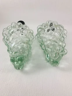 2 bouteilles carafes grappes de raisin en verre - Empoli - Vintage