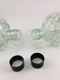 2 bouteilles carafes grappes de raisin en verre - Empoli - Vintage