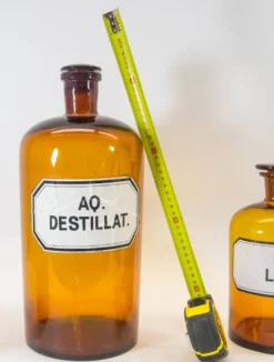 Bouteilles d'apothicaire vintage | ensemble de 3 | Bouteilles XL | millésime des années 30