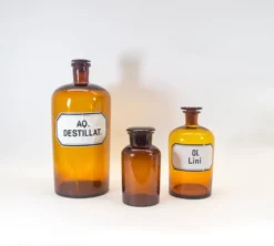 Bouteilles d'apothicaire vintage | ensemble de 3 | Bouteilles XL | millésime des années 30