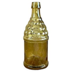 Bouteille 70s en verre jaune