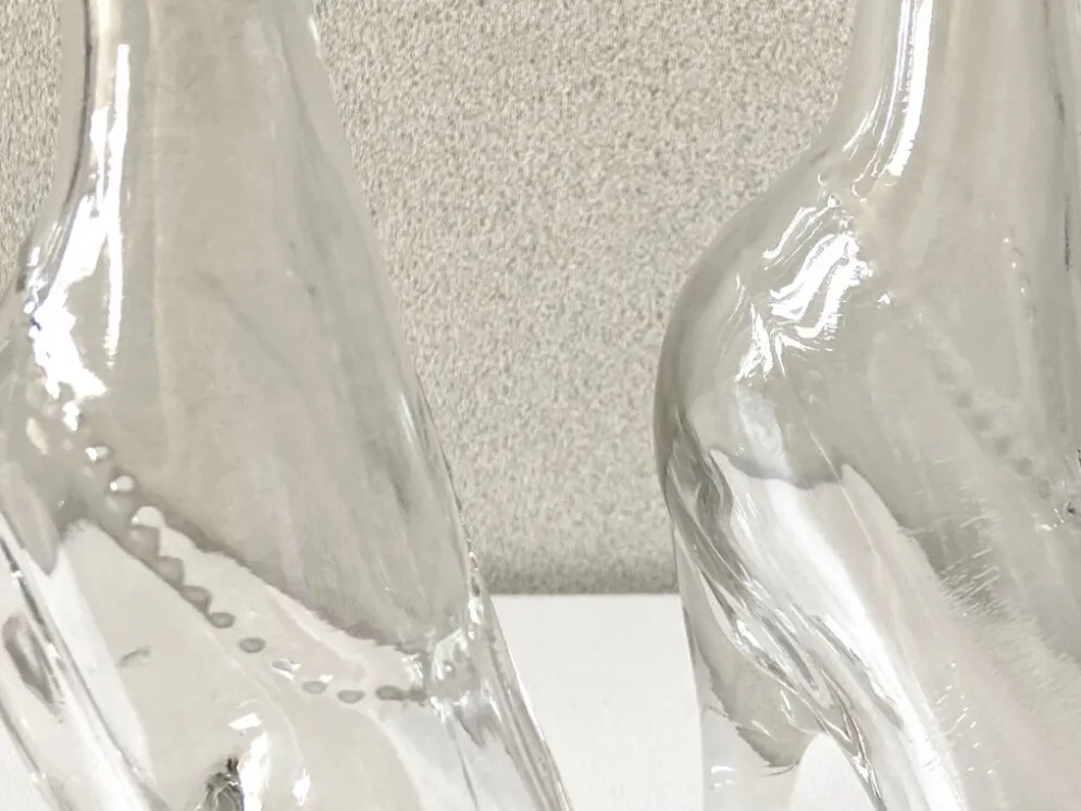 2 bouteilles flacons verre vintage modèle déposé kefla france talons hauts