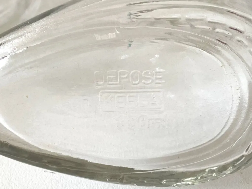 2 bouteilles flacons verre vintage modèle déposé kefla france talons hauts
