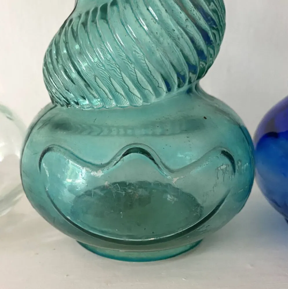 Bouteilles italiennes Empoli torsadées vintage