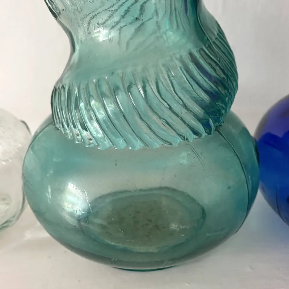 Bouteilles italiennes Empoli torsadées vintage