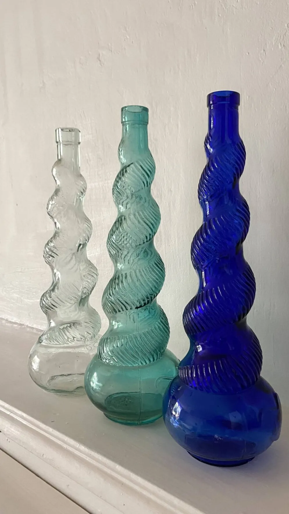 Bouteilles italiennes Empoli torsadées vintage