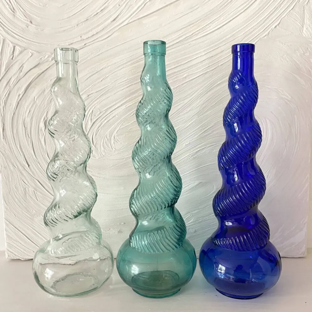 Bouteilles italiennes Empoli torsadées vintage
