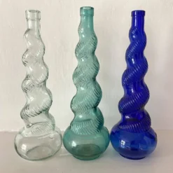 Bouteilles italiennes Empoli torsadées vintage