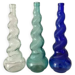 Bouteilles italiennes Empoli torsadées vintage