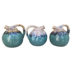 Bouteilles pomme en céramique Alpho années 60-70