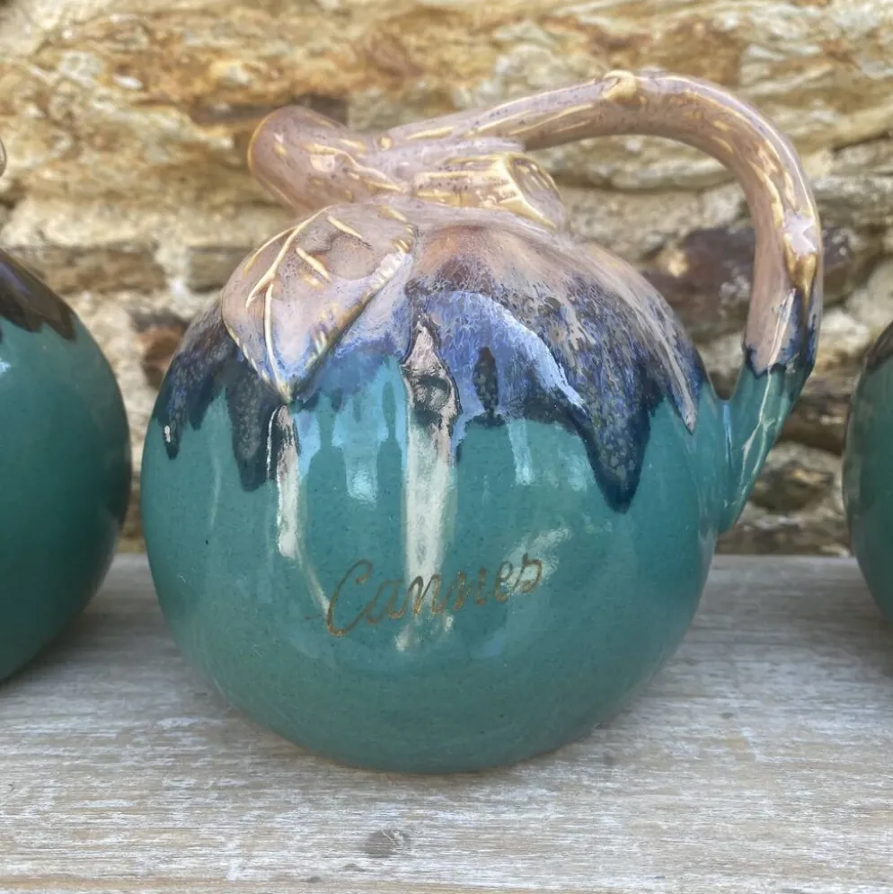 Bouteilles pomme en céramique Alpho années 60-70