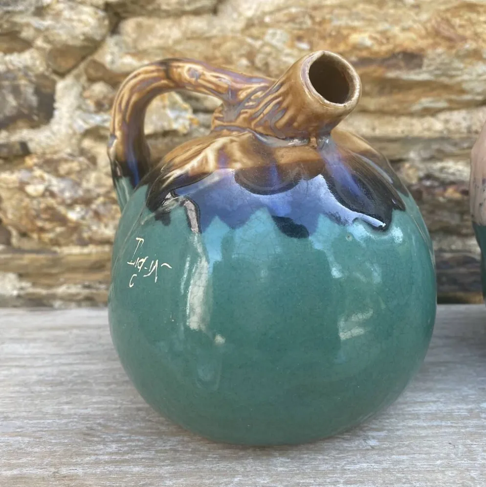Bouteilles pomme en céramique Alpho années 60-70